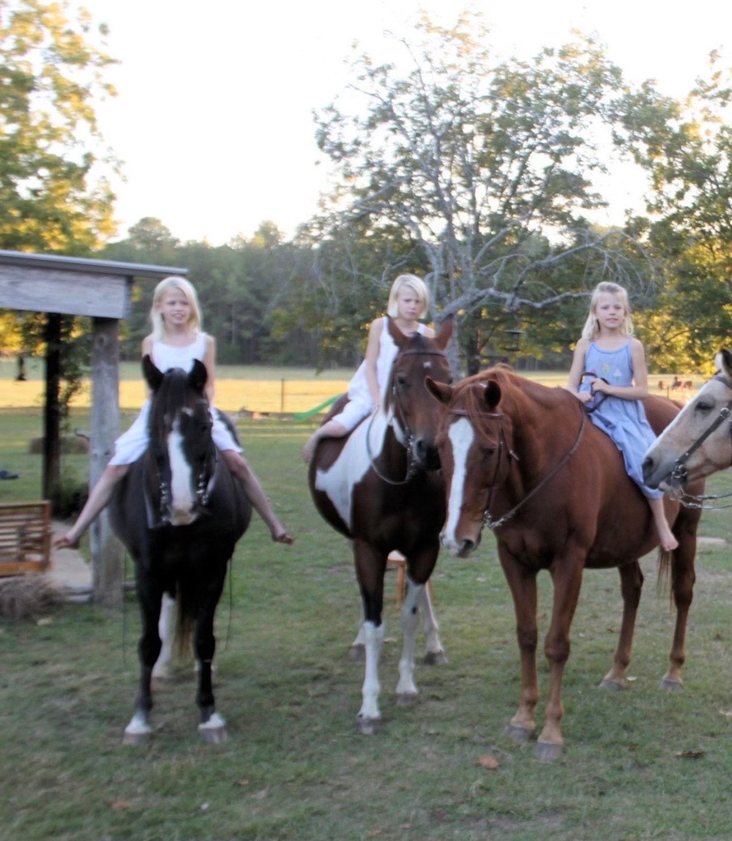 castellows three girls on horses as children